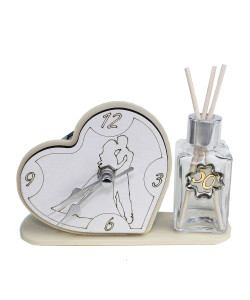 Profumatore Orologio Cuore con Coppia Sposi per Nozze 50 Cinquantesimo Anniversario Diffusore Profumo