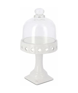 Bomboniera Bore More alzatina in finissima porcellana e vetro H 20 cm diametro 9,5 cm per matrimonio anniversario Battesimo Comunione scatola inclusa
