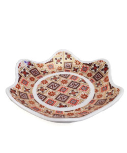 Bomboniera Piatto in Porcellana Decorata Stile Orientale Bore More, Svuotatasche , Centrotavola, per Matrimonio, Battesimo, Anniversario, Comunione, Cresima diamatro 21cm altezza 5cm