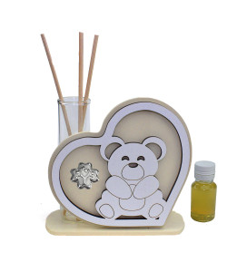 Profumatore Cuore in legno Quadrifoglio Albero Vita Orsetto Nozze Nascita Battesimo Diffusore Profumo
