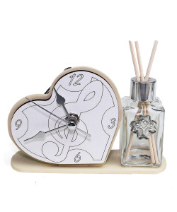 Profumatore Orologio Cuore con Chiave di Violino Sol in legno Albero della Vita Diffusore Profumo Comunione