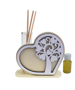 Profumatore Cuore in legno Albero della Vita per Nozze Battesimo Comunione Diffusore Profumo