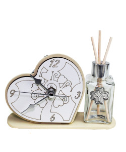 Profumatore Orologio Cuore in legno Albero della Vita Nascita Anniversario Diffusore Profumo