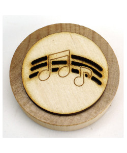 Apri Bottiglie Apribottiglie con Calamita Moderno Design Tondo in Legno + Scatolina in Bambù Laurea in Musica Pentagramma Note musicali
