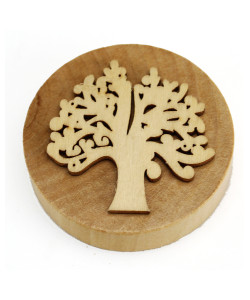 Apri Bottiglie Apribottiglie con Calamita Moderno Design Tondo in Legno + Scatolina in Bambù Life Tree Albero della Vita Nozze Matrimonio Battesimo Comunione