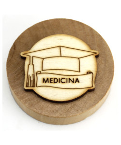 Apri Bottiglie Apribottiglie con Calamita Moderno Design Tondo in Legno + Scatolina in Bambù per Laurea in Medicina Cappello Tocco