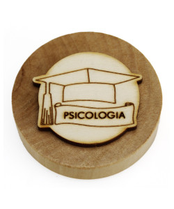 Apri Bottiglie Apribottiglie con Calamita Moderno Design Tondo in Legno + Scatolina in Bambù per Laurea in Psicologia Cappello Tocco