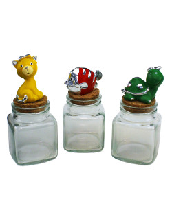 Barattolo in Vetro Quadrato con Animali Animaletti Gatto Gattino Pesce Tartaruga Laurea Tesi Cappello Pergamena Portafortuna Portaconfetti Segnaposto
