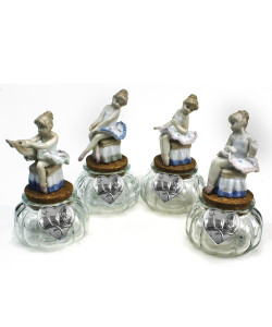 Barattolo in vetro tondo Portaconfetti con Ballerina in Porcellana e Cuore per Santa Cresima Bimba Segnaposto Confettata