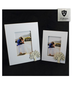 Bomboniera Portafoto Cornice Quadretto con Albero della Vita in legno Shabby Chic