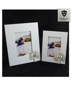 Bomboniera Portafoto Cornice Quadretto Cuore Albero della Vita per Santa Cresima Shabby Chic in legno