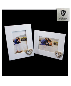 Bomboniera Portafoto Cornice Quadretto Legno con Cuore Cuoricino Matrimonio Nozze