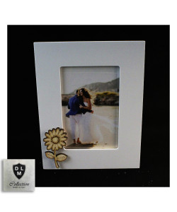 Bomboniera Portafoto Cornice Quadretto Legno Fiore Rosa Girasole Calla Margherita Matrimonio Nozze Comunione