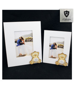 Bomboniera Portafoto Cornice Quadretto Legno Orso Orsetto con Albero della Vita Matrimonio Nozze Comunione