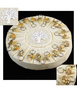 Bomboniere a Torta Albero della Vita Portachiavi Ciondolo Cornucopia Dea della Fortuna Bendata Soldi Ricchezza Confettata