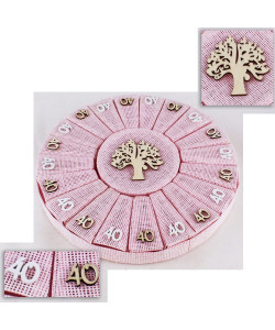 Bomboniere a Torta Rosa Albero della Vita 40 Compleanno Anniversario Nozze Matrimonio Confettata