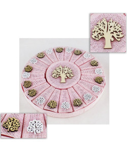 Bomboniere a Torta Rosa Bimba Albero della Vita in Legno Nascita Compleanno Confettata