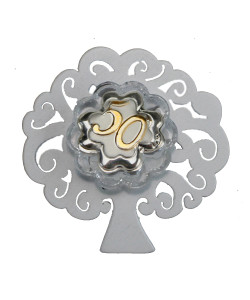 Calamita Albero della Vita e Blasone in Cristallo Quadrifoglio 50 Anniversario Nozze Cinquantesimo Compleanno Diffusore Profumo Ambienti