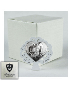 Calamita Albero della Vita Magnete in Legno e Cuore Madonna con Bambino