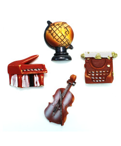 Calamita in Resina Arte Viaggi Musica Pianoforte Mappamondo Violino Macchina da Scrivere Compleanno Laurea
