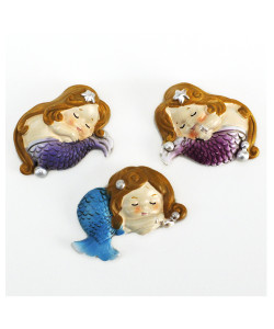 Calamita in Resina Colorata Sirenetta Sirena Bambina Confettata Segnaposto