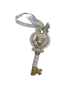 Calamita Magnete Chiave Portafortuna con Calice Prima Comunione Cuori