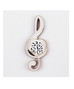 Calamita Magnete Cuore Chiave di Sol Violino Albero della Vita Bianco in legno Musica Segnaposto