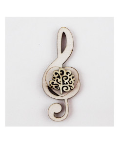 Calamita Magnete Cuore Chiave di Sol Violino Albero della Vita in legno Musica Segnaposto