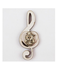 Calamita Magnete Cuore Chiave di Sol Violino Gufo Gufetto Cappello Laurea in legno Musica Segnaposto