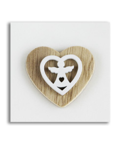 Calamita Magnete Cuore in legno Angelo Angioletto Cuore Confettata Segnaposto