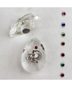 Calamita Magnete in Cristallo con Cappello Laurea Pergamena Confettata Segnaposto