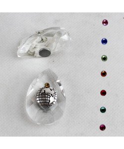 Calamita Magnete in Cristallo con Mondo Mappamondo Viaggi Travel Confettata Segnaposto