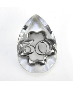 Calamita Magnete in Cristallo con Quadrifoglio 30 Anniversario Nozze D'oro Trentesimo Compleanno Confettata Segnaposto