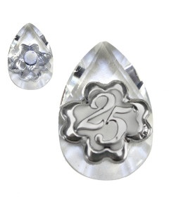 Calamita Magnete in Cristallo con Quadrifoglio Coppia 25 Anniversario Nozze d'Argento Venticinquesimo Compleanno Confettata Segnaposto