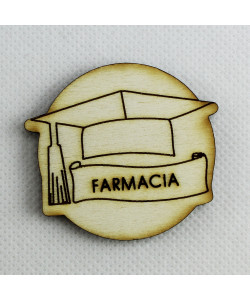 Calamita Magnete Legno Confettata Segnaposto Laurea in Farmacia