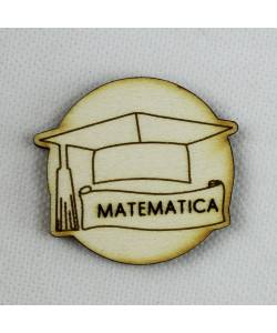 Calamita Magnete Legno Confettata Segnaposto Laurea in Matematica