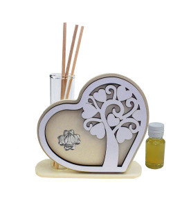 Profumatore Cuore in legno Quadrifoglio Albero della Vita Cappello Vescovile Battesimo Cresima Matrimonio Nozze Diffusore Profumo