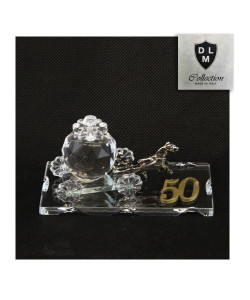 Carrozza in Cristallo simile Cenerentola con Cavallo e Zucca Cinderella Story per 50 Anniversario D'oro Cinquantesimo