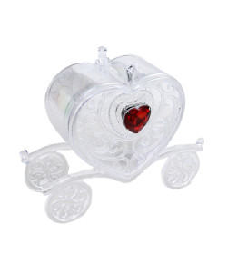 Carrozza Portaconfetti in plastica con Cuore in Cristallo Colorato Segnaposto Nozze Matrimonio