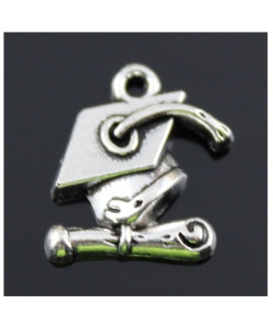 Ciondolo Ciondoli Charm Charms Cappello Laurea Pergamena Confettata Fai da Te