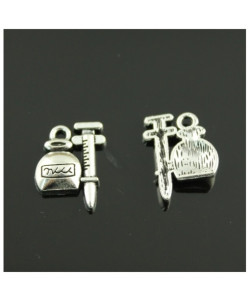 Ciondolo Ciondoli Charm Charms Siringa Medicine per Laurea Medicina Infermieristica Confettata Fai da Te