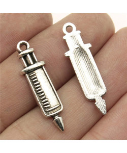 Ciondolo Ciondoli Charm Charms Siringa per Laurea Medicina Infermieristica Confettata Fai da Te