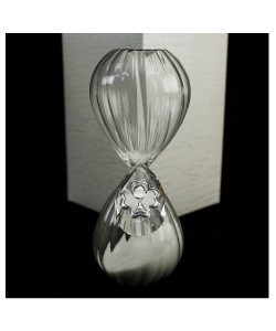 Clessidra in vetro con Goccia in cristallo e Quadrifoglio Calice della Prima Comunione