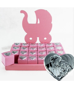 Bomboniere a Torta con Calamita Sacra Famiglia Nascita Rosa