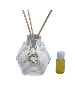 Diffusore Esagonale in Vetro con Quadrifoglio Albero della Vita Life Tree Profumatore per Ambienti Profumo