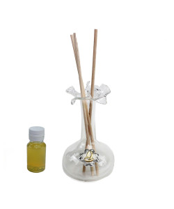 Diffusore in vetro soffiato Quadrifoglio Portafortuna Fedi Anniversario Nozze Matrimonio Profumatore