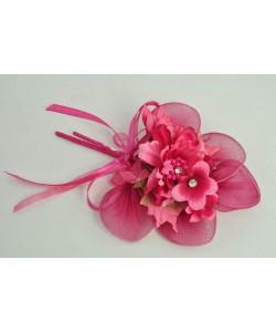 Fiori Finti Fiorellini Rosa con Strass Rametto e Foglie Racchette Portaconfetti Applicazioni Fai Da Te Fucsia