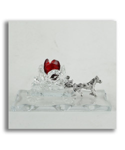 Icona con Carrozza Fiore in Cristallo simile Cenerentola con Cavallo Cinderella Story