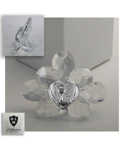 Icona Fiore in Cristallo con Cuore Calice della Prima Comunione