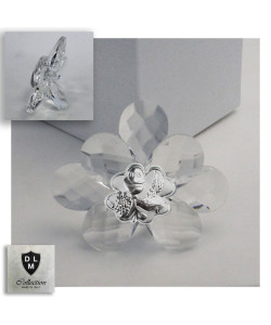 Icona Fiore in Cristallo con Quadrifoglio Calice della Prima Comunione